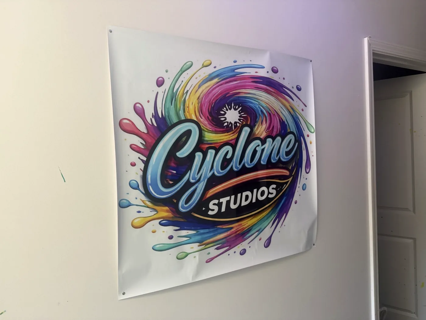 Cyclone Studios logo inside the studio